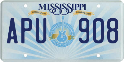 MS license plate APU908