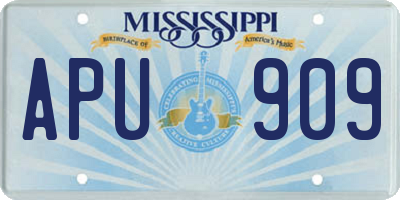 MS license plate APU909