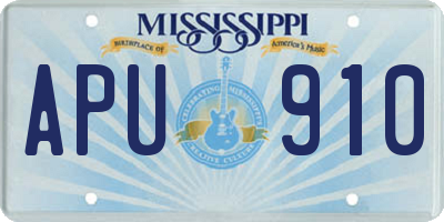 MS license plate APU910