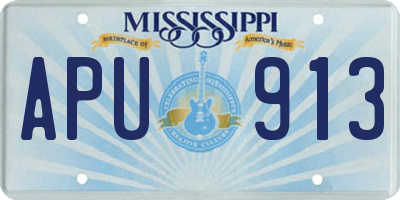 MS license plate APU913