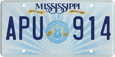 MS license plate APU914