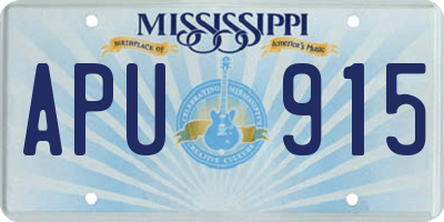MS license plate APU915