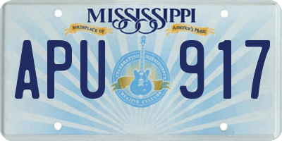 MS license plate APU917