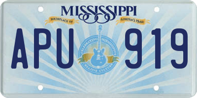 MS license plate APU919