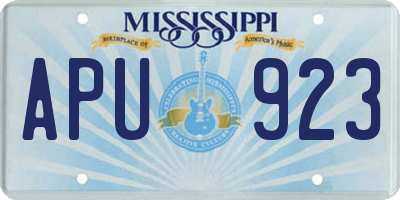 MS license plate APU923