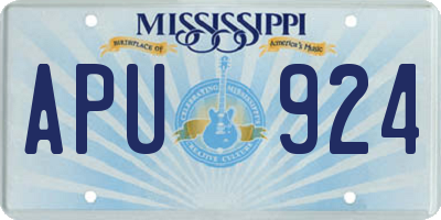 MS license plate APU924