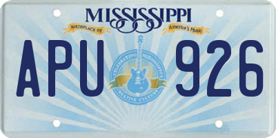 MS license plate APU926