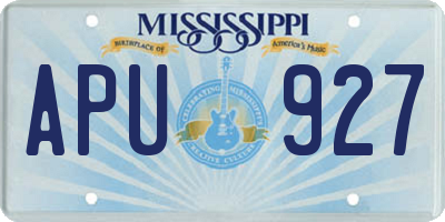MS license plate APU927