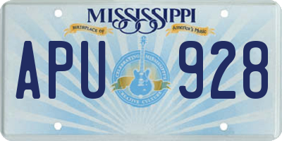 MS license plate APU928
