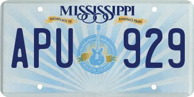 MS license plate APU929