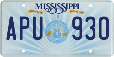 MS license plate APU930