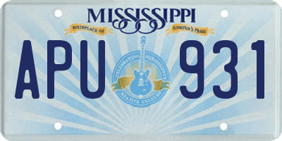 MS license plate APU931