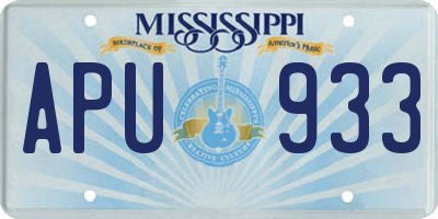 MS license plate APU933