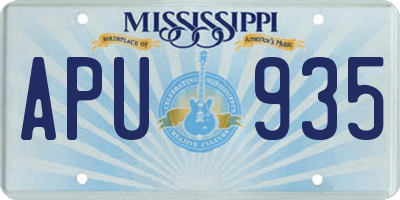 MS license plate APU935