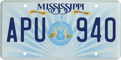 MS license plate APU940