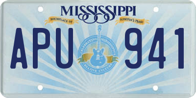 MS license plate APU941