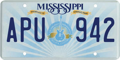 MS license plate APU942