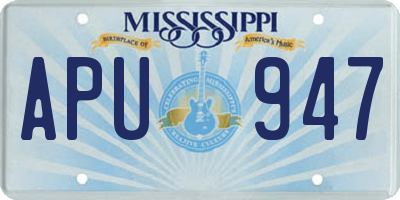 MS license plate APU947
