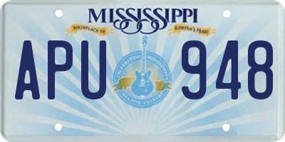 MS license plate APU948