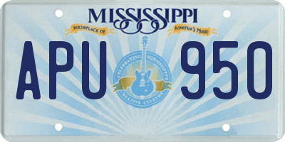 MS license plate APU950