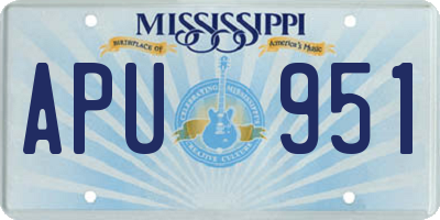 MS license plate APU951