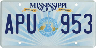 MS license plate APU953