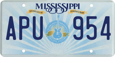 MS license plate APU954