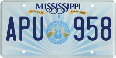 MS license plate APU958