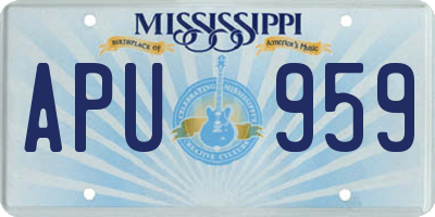 MS license plate APU959