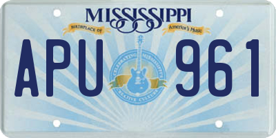 MS license plate APU961