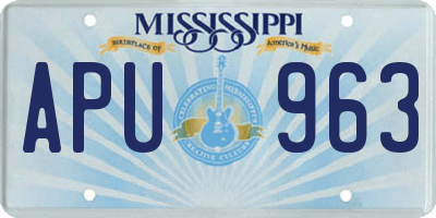 MS license plate APU963