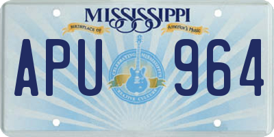 MS license plate APU964