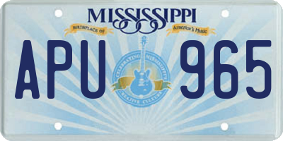 MS license plate APU965