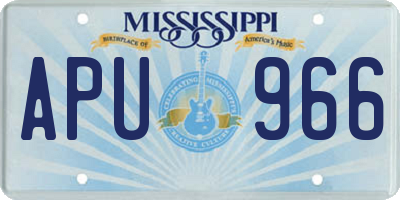 MS license plate APU966