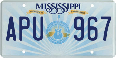 MS license plate APU967