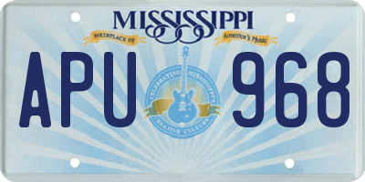 MS license plate APU968