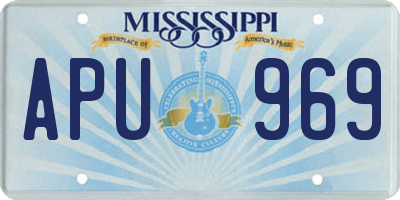 MS license plate APU969