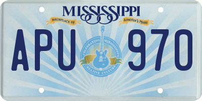 MS license plate APU970