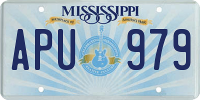 MS license plate APU979