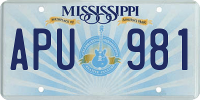MS license plate APU981