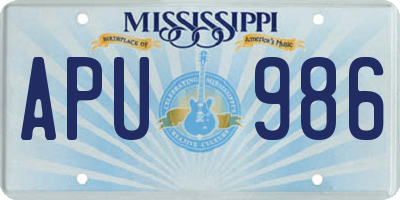 MS license plate APU986