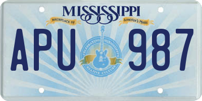 MS license plate APU987