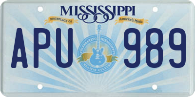 MS license plate APU989