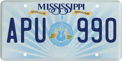 MS license plate APU990