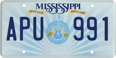 MS license plate APU991