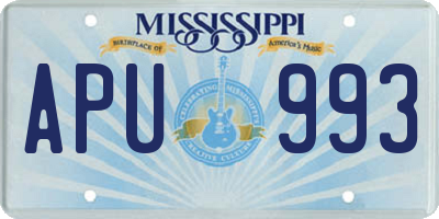 MS license plate APU993