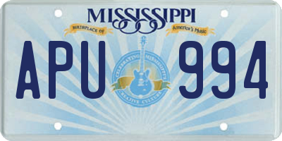 MS license plate APU994