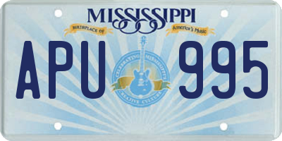 MS license plate APU995