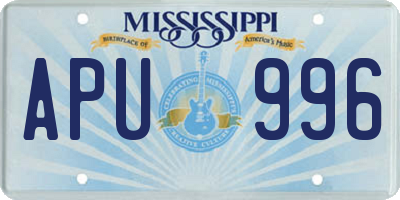 MS license plate APU996