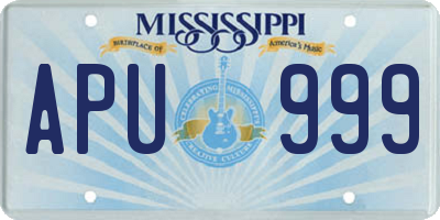 MS license plate APU999